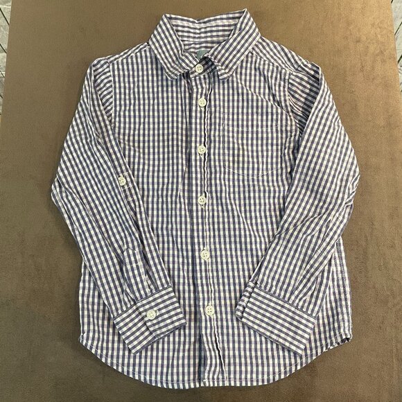 Baby GAP Boys Gingham Poplin Button Down Long Sleeve Shirt Size 5 (SKU: 153B) - Picture 1 of 3